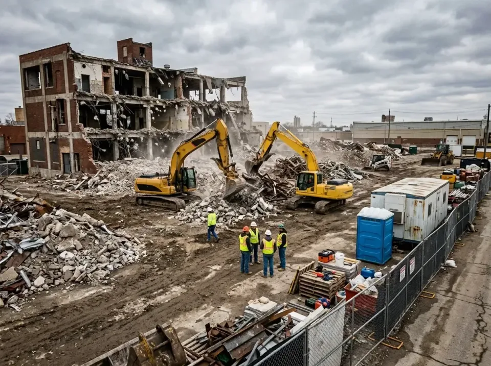 Excavator — Demolition Site Excavator — Demolition Site